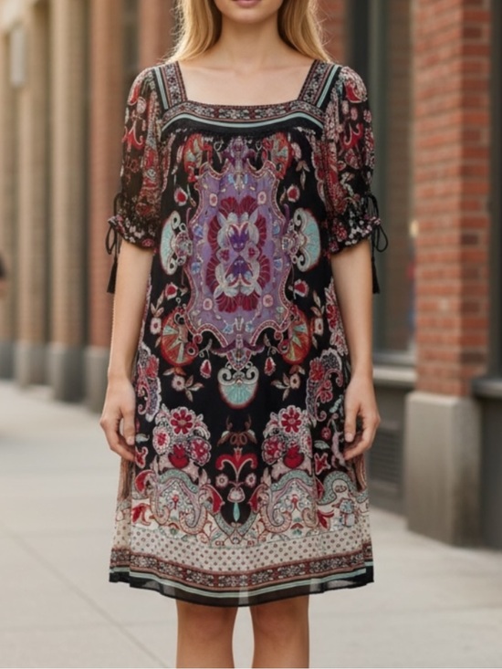 Dresses & Skirts - Vintage 90s Y2K 100% Silk Shift dress SZ 12